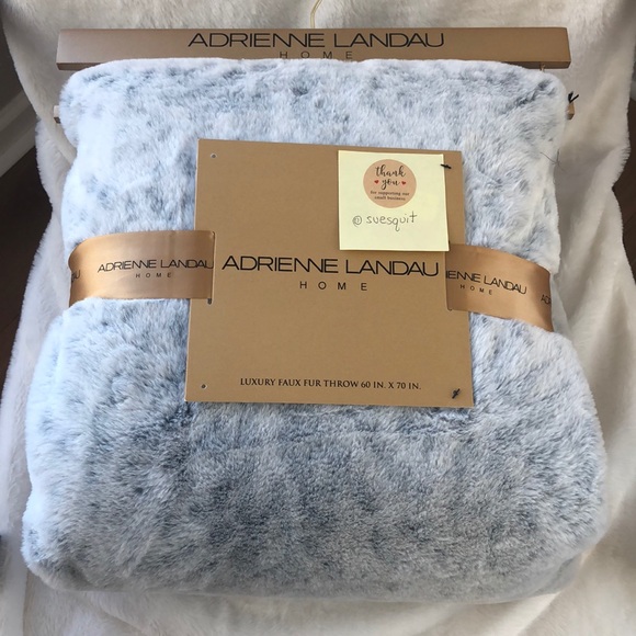 Details about / Adrienne Landau Faux Fur Throw Blanket Gold Tone Roses Heavy Soft 50 x 70 NWT